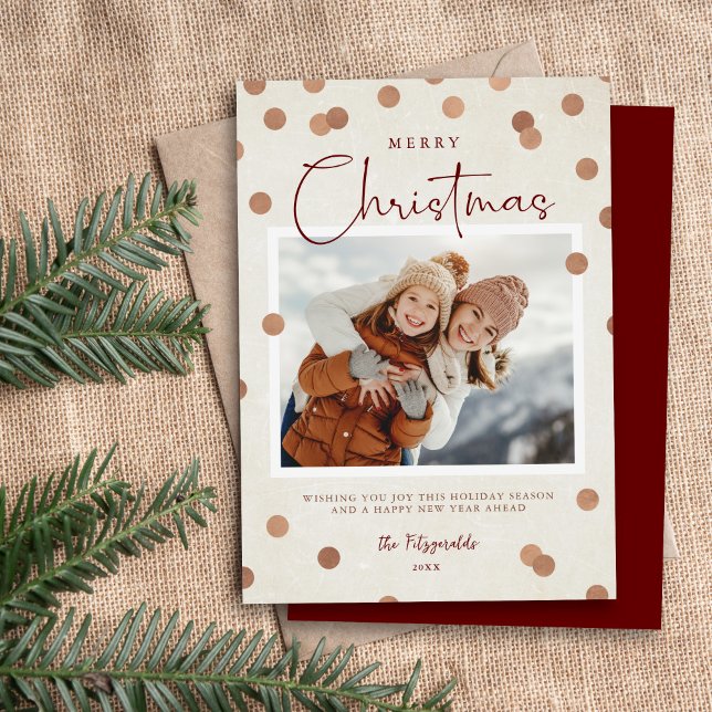 Cartes Pour Fêtes Annuelles Points Confetti Joyeux Noël 2 Photo (Créateur téléchargé)