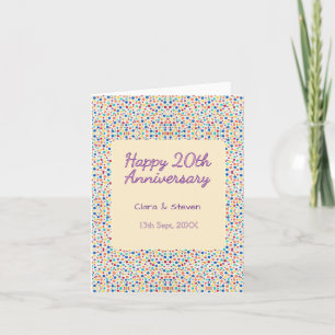 Cartes Pour Fêtes Annuelles points de polka arc-en-ciel 20e anniversaire viole
