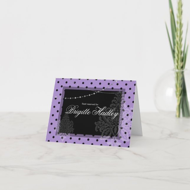 Cartes Pour Fêtes Annuelles Points noirs et violets (Devant)