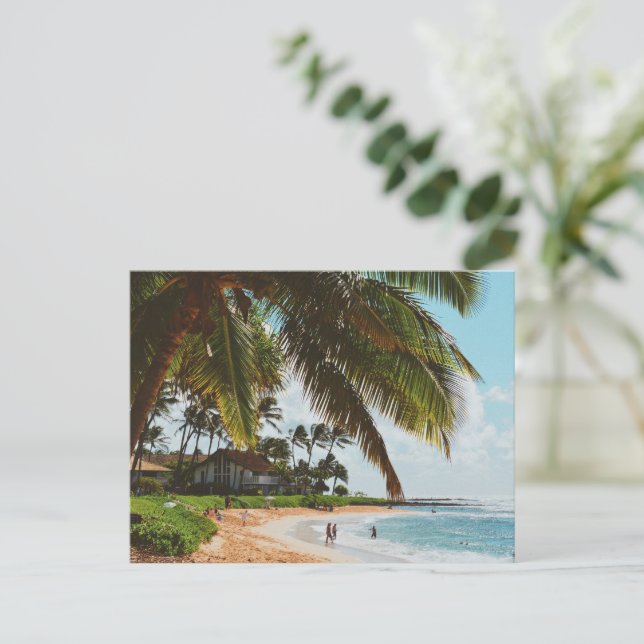 Cartes Pour Fêtes Annuelles Poipu Beach - Île de Kauai - Hawaii (Debout devant)