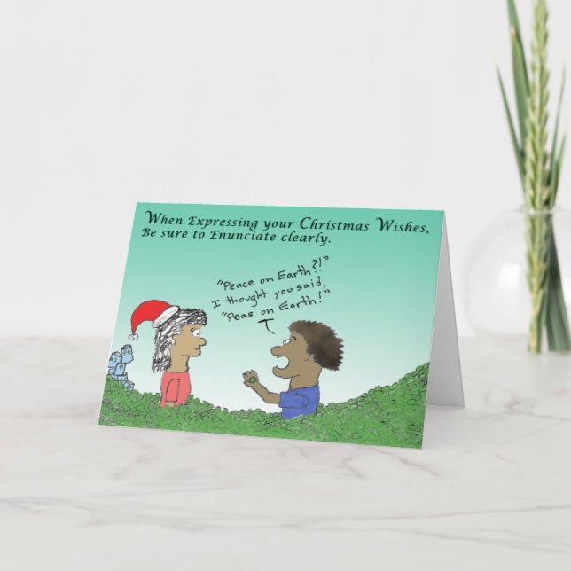 Cartes Pour Fêtes Annuelles Pois sur terre (Devant)