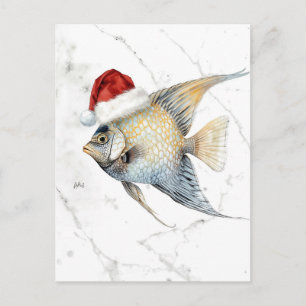 Cartes Pour Fêtes Annuelles Poisson-ange majestueux dans un chapeau de Père No