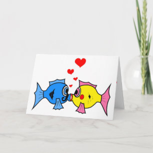CARTES POUR FÊTES ANNUELLES POISSON "HEUREUSE SAINTE-VALENTIN"