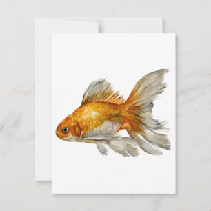 Cartes Pour Fêtes Annuelles Poissons rouges en aquarelles
