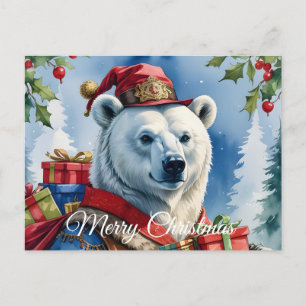 Cartes Pour Fêtes Annuelles Polaire Ours Père Noël Design de Noël