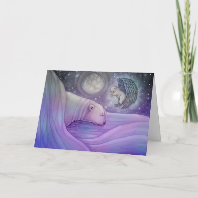 Cartes Pour Fêtes Annuelles Polar bear and Angel Holiday Card (Devant)