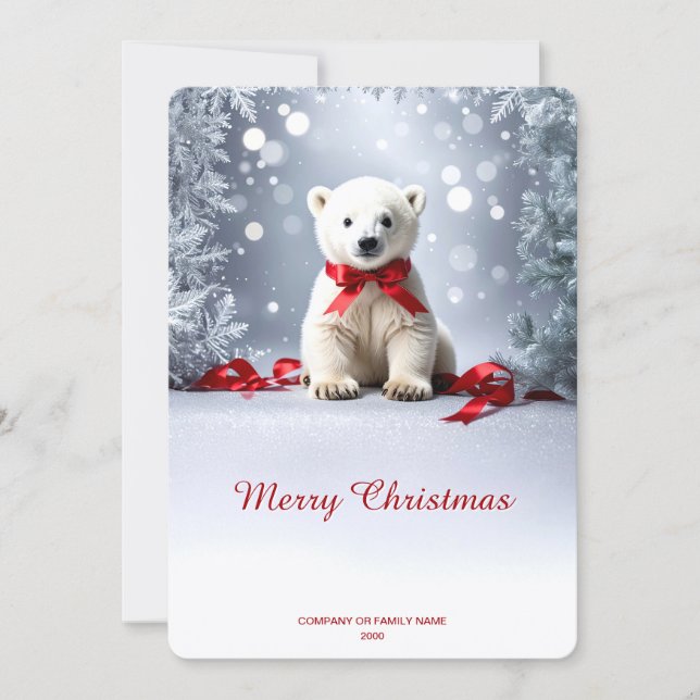 Cartes Pour Fêtes Annuelles Polar Bear Christmas Holiday Card (Devant)