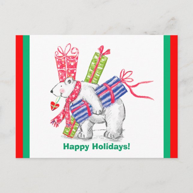 Cartes Pour Fêtes Annuelles Polar Bear Holiday Toxits (Devant)