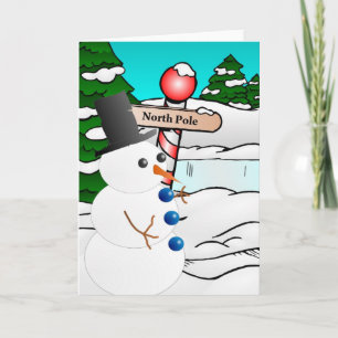 Cartes Pour Fêtes Annuelles Pôle Nord de Snowman