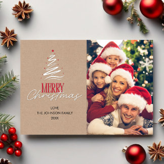 Cartes Pour Fêtes Annuelles Police de caractères de Noël Élégant Minimaliste