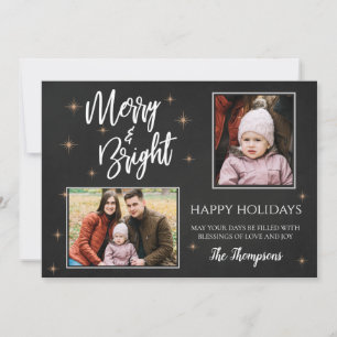 Cartes Pour Fêtes Annuelles Police de pinceau tableau MERRY and BRIGHT 2 Phot