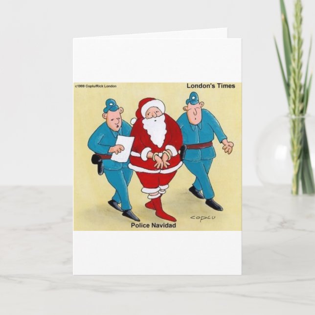 Cartes Pour Fêtes Annuelles Police Navidad Funny Cadeaux de Noël et Tee - shir (Devant)