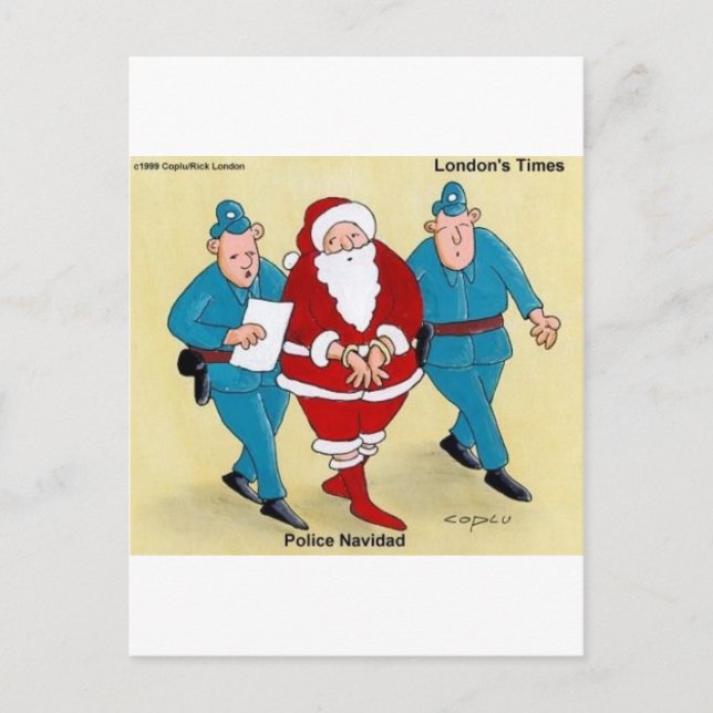 Cartes Pour Fêtes Annuelles Police Navidad Funny Cadeaux de Noël & Tee - shirt (Devant)