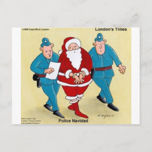 Cartes Pour Fêtes Annuelles Police Navidad Funny Noël Père Noël Cadeaux et car