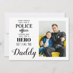 Cartes Pour Fêtes Annuelles Police Officier Hero Daddy Fête des pères Photo