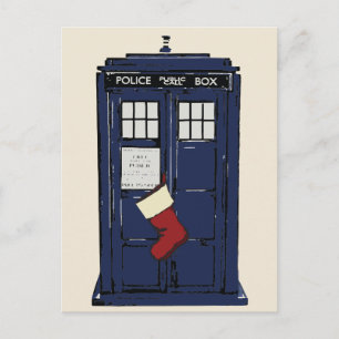 Cartes Pour Fêtes Annuelles Police Public Call Box Noël