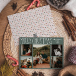 Cartes Pour Fêtes Annuelles Polka Boho vert point Noël Cinq photos<br><div class="desc">Cette carte de vacances à cinq photos de Noël à pois vert boho est parfaite pour votre accueil de vacances à la bohème moderne inspiré d'une ferme. La police de caractères rustique classique mais délicate dessinée à la main lui donne un aspect terreux vintage tout en le gardant mignon et...</div>