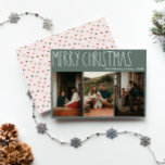 Cartes Pour Fêtes Annuelles Polka Boho vert point Noël Trois photos<br><div class="desc">Cette carte de vacances à trois photos de Noël à pois vert boho polka est parfaite pour votre accueil de vacances à la bohème moderne inspiré de la ferme. La police de caractères rustique classique mais délicate dessinée à la main lui donne un aspect terreux vintage tout en le gardant...</div>