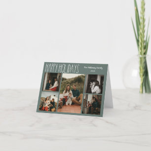 Cartes Pour Fêtes Annuelles Polka Boho vert point plié cinq photos