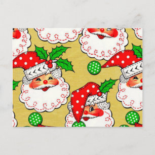 Cartes Pour Fêtes Annuelles Polka Dot Santa Postcards