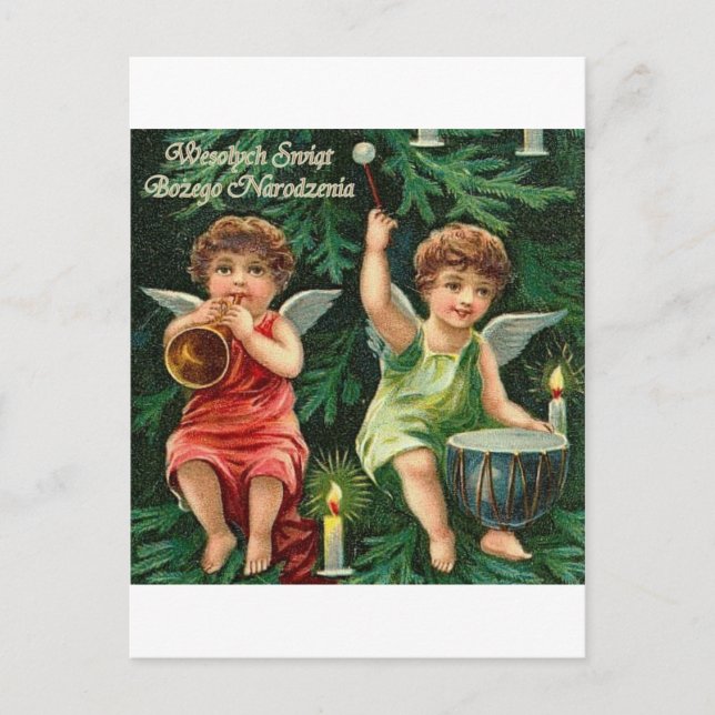 CARTES POUR FÊTES ANNUELLES POLONAIS MERRY CHRISTMAS WESOLYCH SWIAT (Devant)