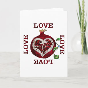 Cartes Pour Fêtes Annuelles Pomegranate Heart LOVE Valentine