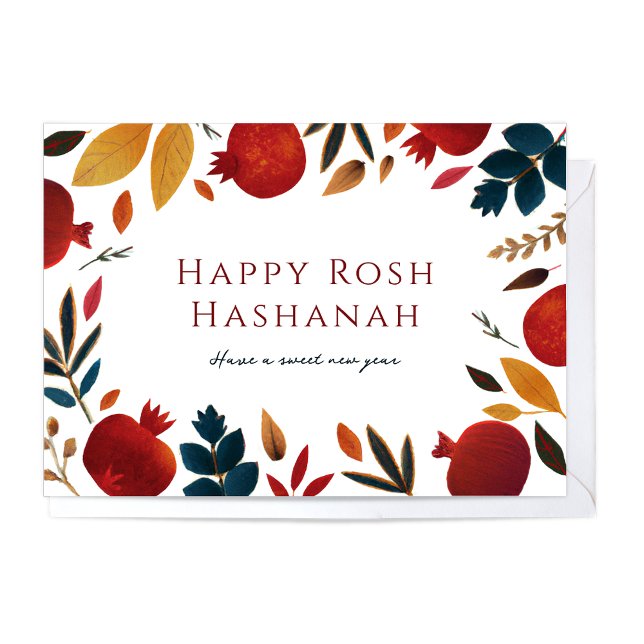 Cartes Pour Fêtes Annuelles Pomegranates Peintes Rosh Hashanah (Créateur téléchargé)