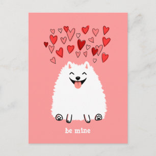 Cartes Pour Fêtes Annuelles Pomeranian blanc mignon Valentine soit le mien