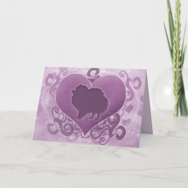 Cartes Pour Fêtes Annuelles Poméranie violette Valentine (Devant)