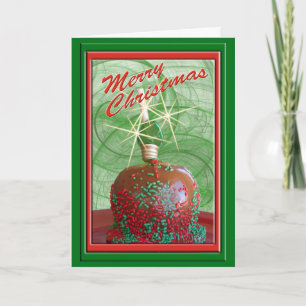 Cartes Pour Fêtes Annuelles Pomme caramélisée saupoudrée de rouge et de vert