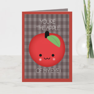 Cartes Pour Fêtes Annuelles Pomme de mes yeux mignonnes Valentines de fruits