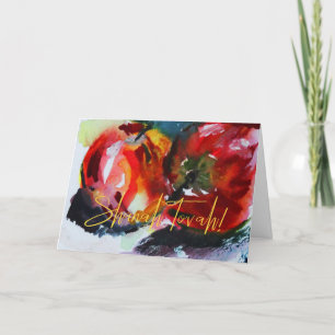 Cartes Pour Fêtes Annuelles Pommes aquarelles pour Roch Hachana
