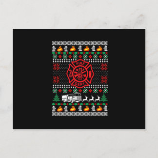 Cartes Pour Fêtes Annuelles Pompier Service des incendies Noël laid drôle de N