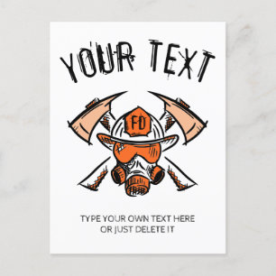 Cartes Pour Fêtes Annuelles Pompiers. Service d'incendie. Modèle.