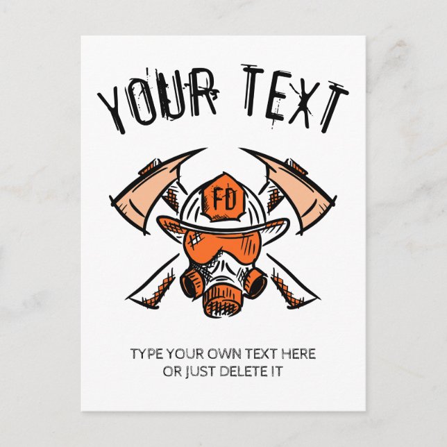 Cartes Pour Fêtes Annuelles Pompiers. Service d'incendie. Modèle. (Devant)