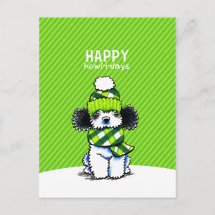 Cartes Pour Fêtes Annuelles Ponce Poodle Scarf Noël Joyeux Howl-i-days