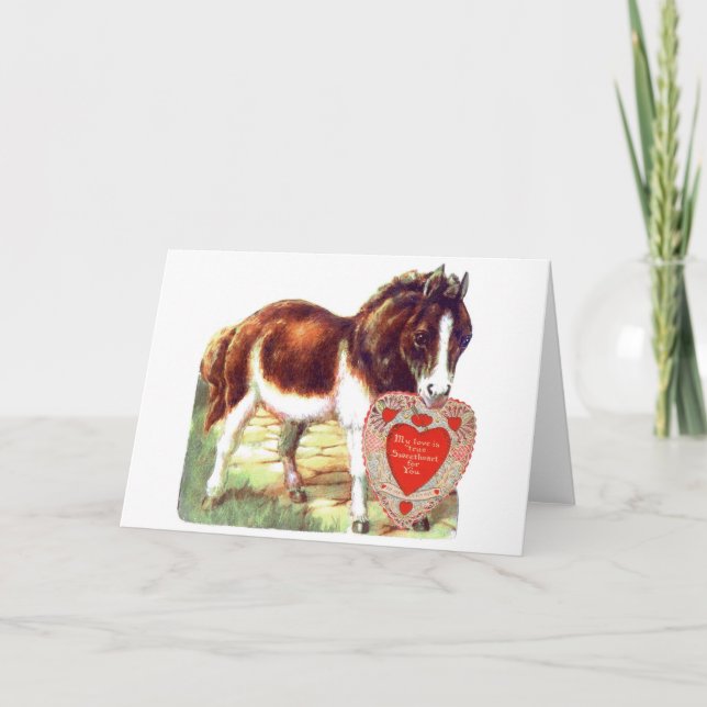Cartes Pour Fêtes Annuelles Poney Valentine (Devant)