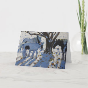 Cartes Pour Fêtes Annuelles Poneys pommelés en hiver 2012