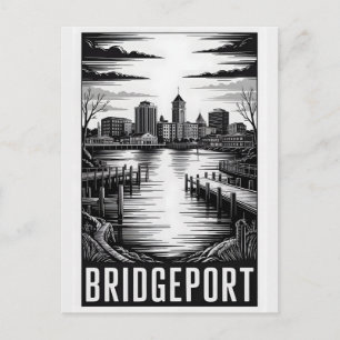 Cartes Pour Fêtes Annuelles Pont de Bridgeport Connecticut Toile de fond Noir