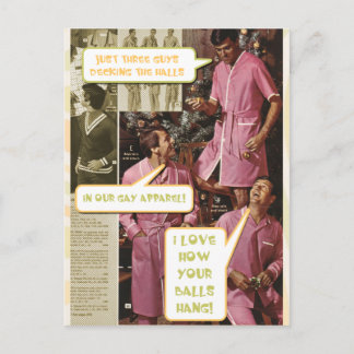 Cartes Pour Fêtes Annuelles Pont the Halls funny gay Xmas postcard
