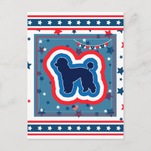 Cartes Pour Fêtes Annuelles Poodé Patriotique Rouge Blanc Et Bleu 4 juillet