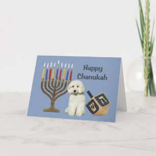 Cartes Pour Fêtes Annuelles Poodle Chanukah Card Menorah Dreidel
