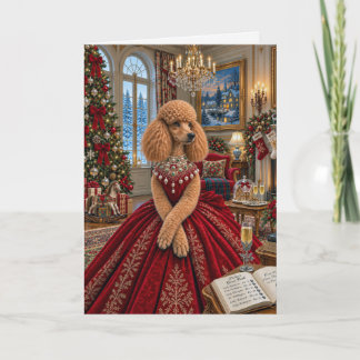Cartes Pour Fêtes Annuelles Poodle de l'auberge de Noël de Mme Parker