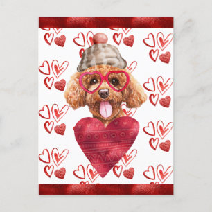 Cartes Pour Fêtes Annuelles Poodle Hearts Amoureux des chiens Valentine Cadeau