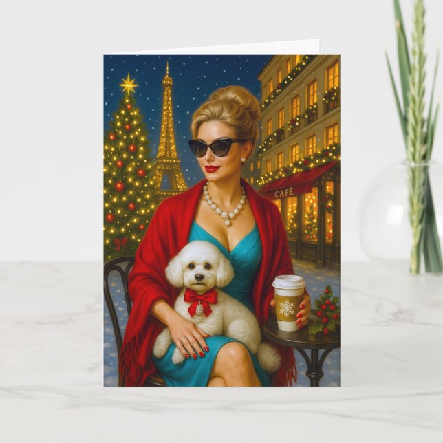 Cartes Pour Fêtes Annuelles Poodle Holiday Card (Devant)