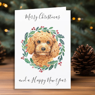 Cartes Pour Fêtes Annuelles Poodle Joyeux Noël Chien tendance