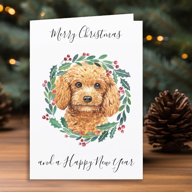 Cartes Pour Fêtes Annuelles Poodle Joyeux Noël Chien tendance (Créateur téléchargé)