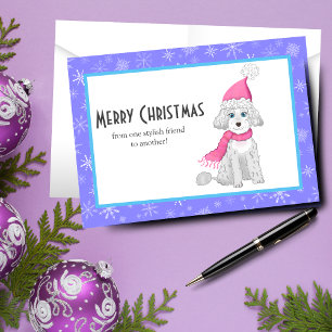 Cartes Pour Fêtes Annuelles Poodle Mignon Noël Amitié