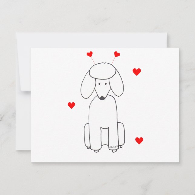 Cartes Pour Fêtes Annuelles Poodle Valentine Oars (Devant)