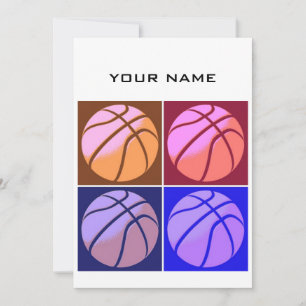 Cartes Pour Fêtes Annuelles Pop Art Basketball Votre nom